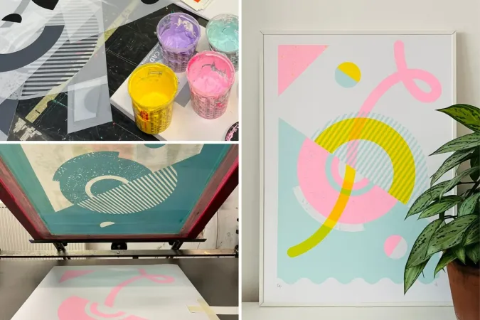 Expo - abstracte zeefdrukken van Plumo