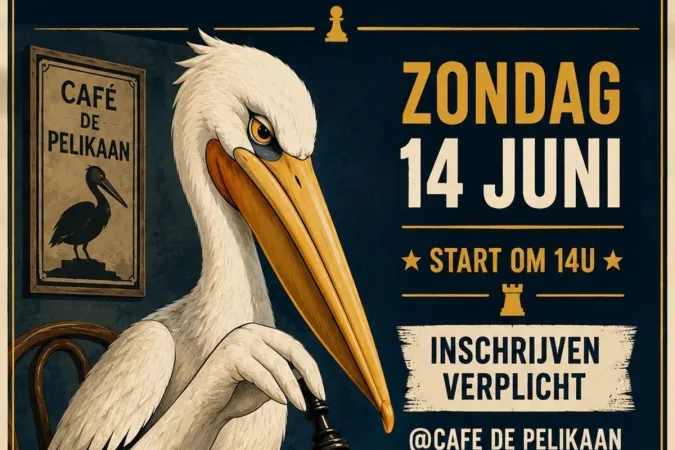 Café De Pelikaan organiseert schaaktoernooi voor denkers en strategen