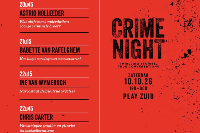 Crime Night brengt true crime, misdaadverhalen en spannende boeken naar Antwerpen